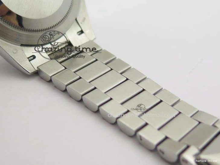 0112 DayDate 40mm BP-Maker 228206 SS Ice Blue Stick Dial (Smooth Bezel) On SS Bracelet ETA FreshLook 3913